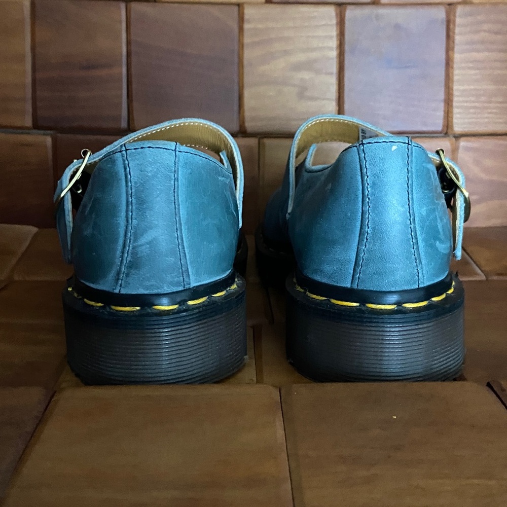 Dr. Martens Vintage Blue Leather Mary Jane Shoes Made in England Women's Size 7 - Picture 5 of 16